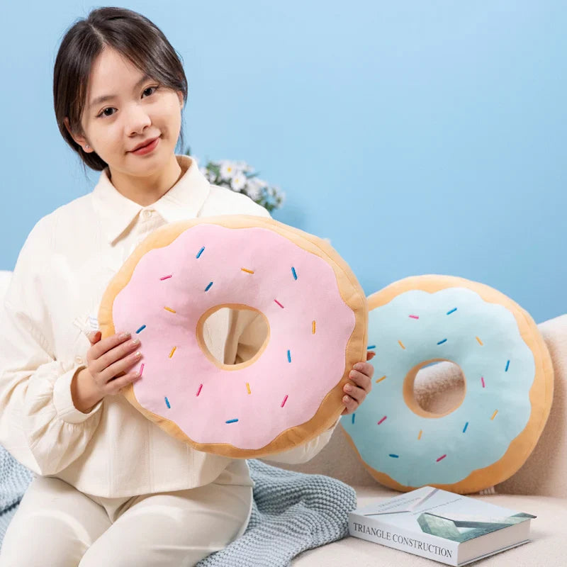 Coussin Donut Géant en Peluche Chocolat - 40cm