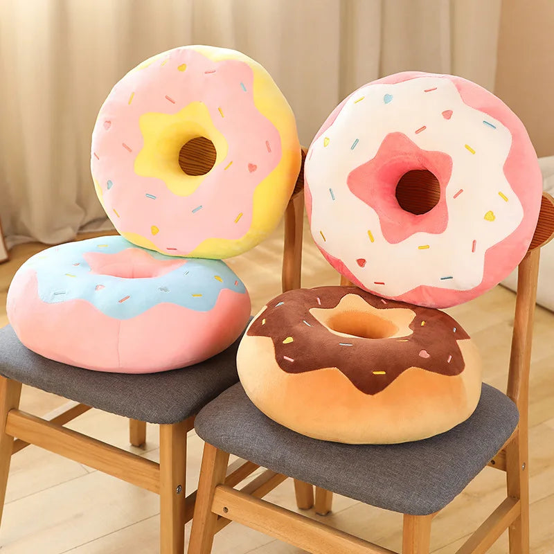 Coussin Donut Géant en Peluche Chocolat - 40cm