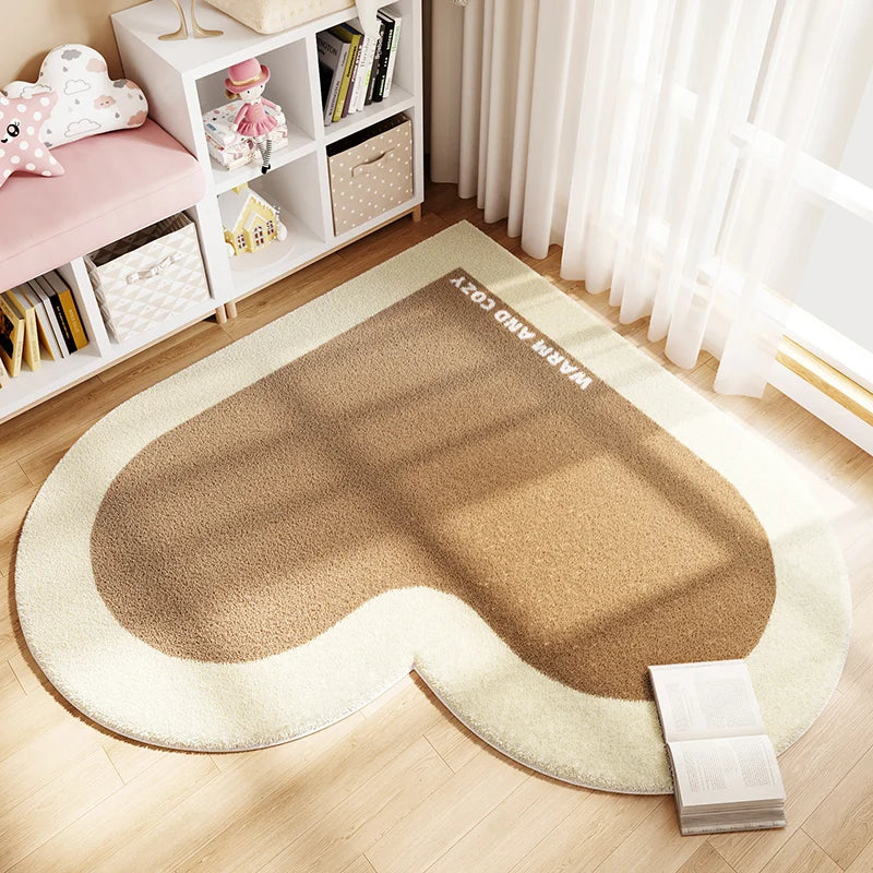 Tapis Chambre Enfant Forme Cœur - Doux & Antidérapant