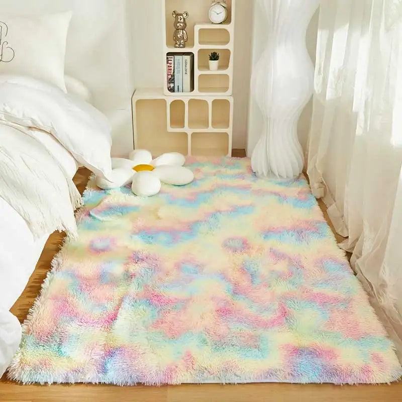 Tapis pour Tipi Moelleux à Poils Longs Antidérapant