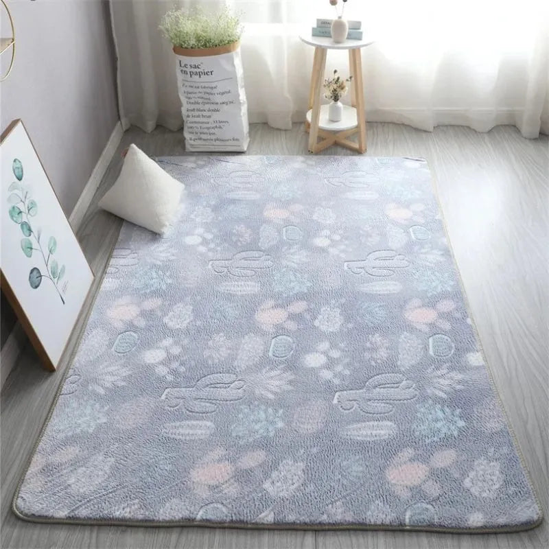 Tapis cactus fluorescent avec motifs désertiques