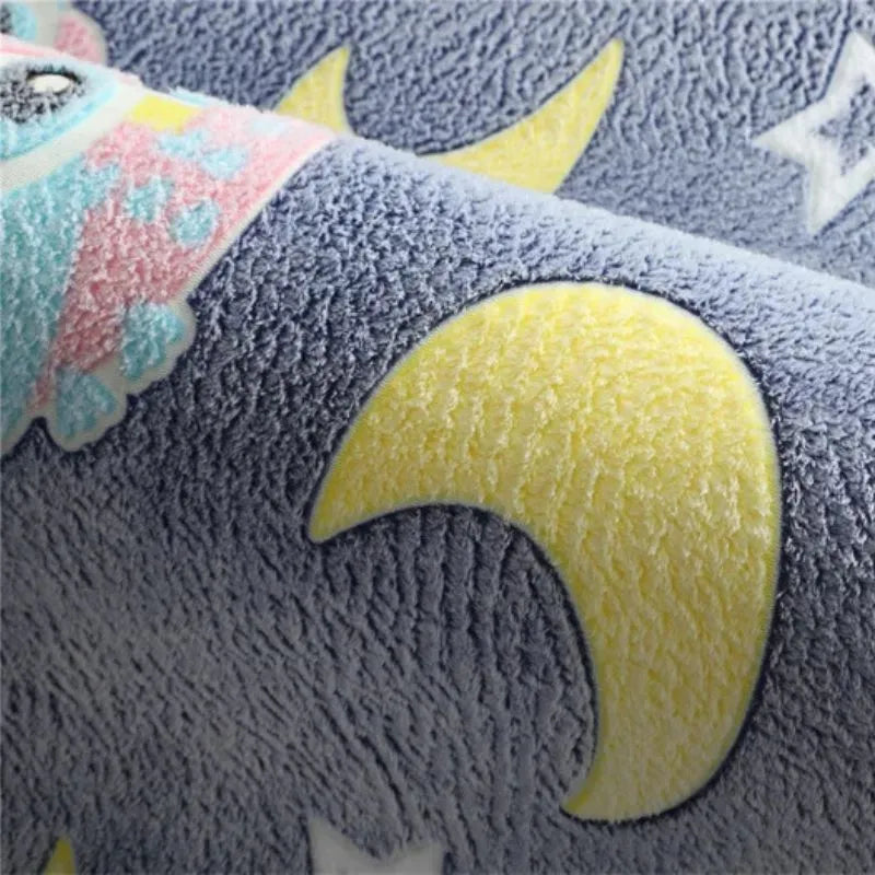 Motif chouette 3D fluorescent sur tapis