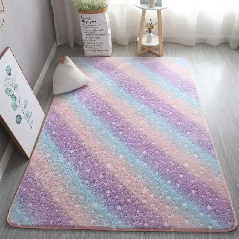 Tapis fluorescent enfant avec arc-en-ciel lumineux