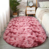 Tapis Shaggy Ovale en Peluche, Effet Tie-Dye Dégradé