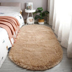 Tapis pelucheux poils épais en couleurs éclatantes plush, dégradé moderne nordique pour salon rectangulaire.