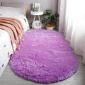 Tapis doux shaggy fibres longues multicolores avec effet dégradé, design nordique moderne en rectangle.