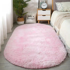 Tapis shaggy poils longs couleurs vives en plush avec dégradé, style moderne nordique rectangulaire 