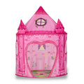 Tente château coeur rose pour enfants montée en intérieur