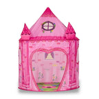Tente château coeur rose pour enfants montée en intérieur