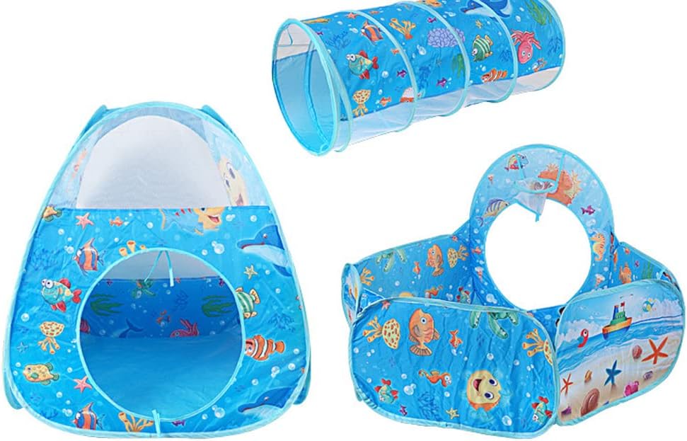 Tente De Jeu Avec Tunnel Et Piscine à Balles 3 In 1 Marins – le coin de jeu parfait pour éveiller son imagination et son activité physique en toute sécurité