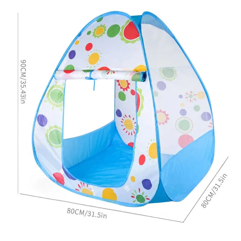 Tente de jeu pliable bleue pour enfant, idéale pour l'intérieur ou l'extérieur.