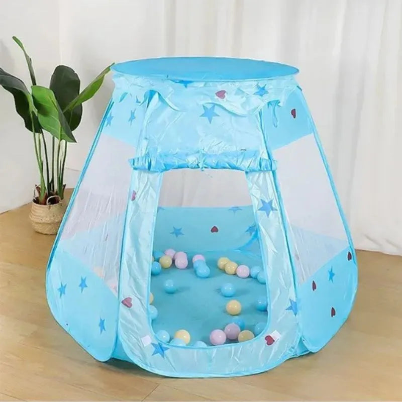 Tente de jeu bleue pour enfant, idéale pour la chambre ou la salle de jeux.