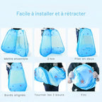 Tente de jeu enfant bleu avec motifs étoiles, stimulant l'imagination des petits garçons et filles.
