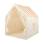 Tente Maison de Jeu pour Enfant Beige & Blanc Avec Fenêtres