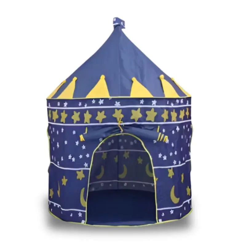 Tente pliante enfant motif étoile et lune bleue, ambiance féérique