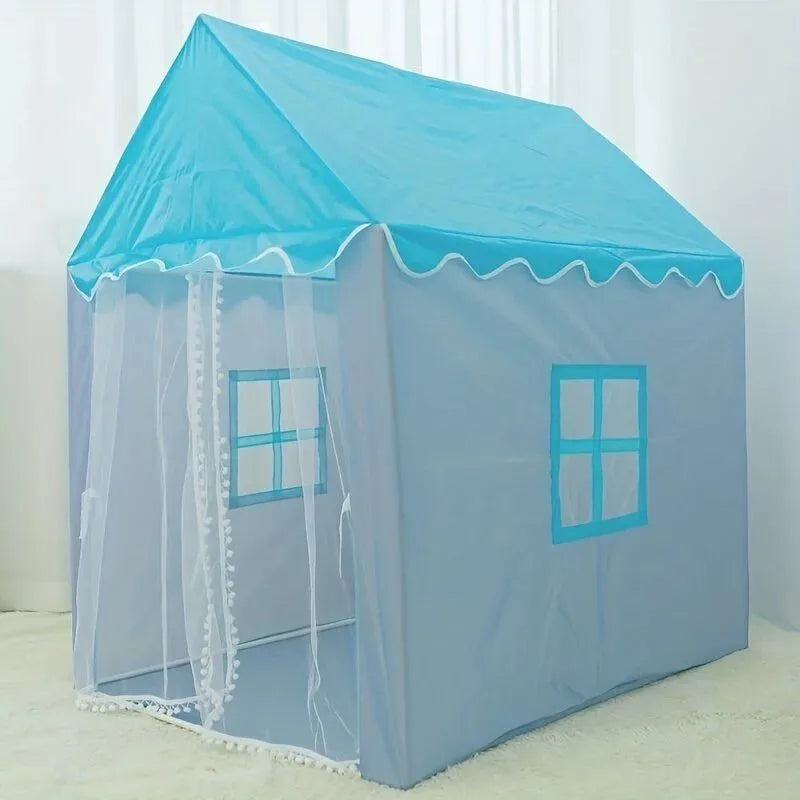 Tente de jeux enfant bleu et gris, un refuge élégant pour l'imagination débordante.