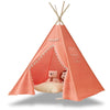 Tipi Enfant Intérieur Rose Avec Pompons
