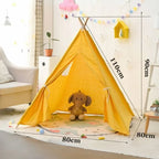 Tipi jaune pour enfant, parfait pour un coin lecture ensoleillé et stimulant.