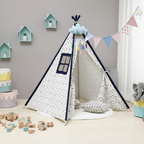 Tipi Enfant Intérieur Motif Étoiles en Coton & Bois 160cm