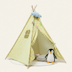 Tipi Enfant Indien Jaune Zigzag en Coton Bio - 160cm