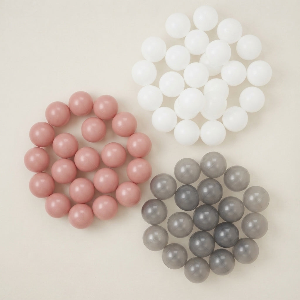 100 Boules Plastique Piscine A Balles Blanc Gris Rose