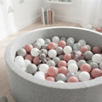 100 Boules Plastique Piscine A Balles Blanc Gris Rose