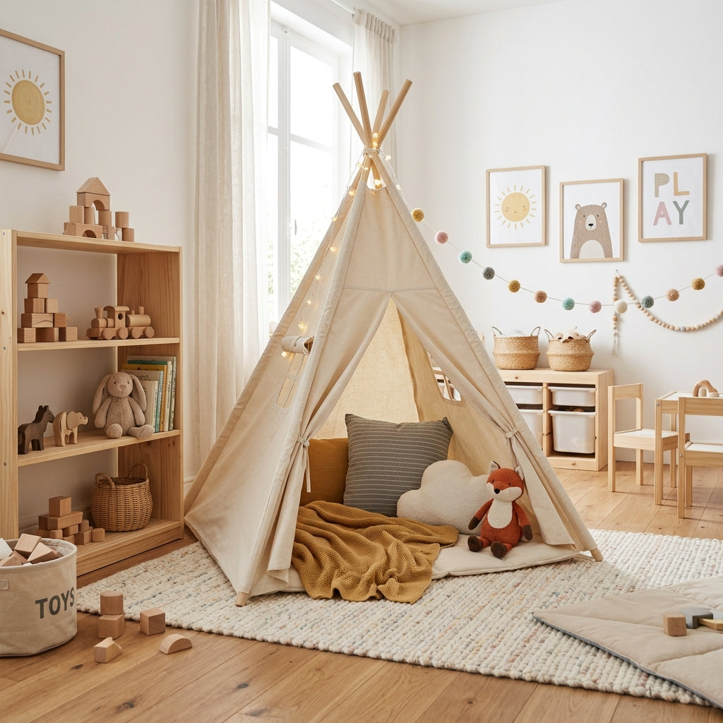Salle de jeux avec tentes tipis